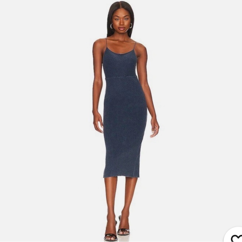 NBD Revolve Riley Blue Stonewash Midi Dress